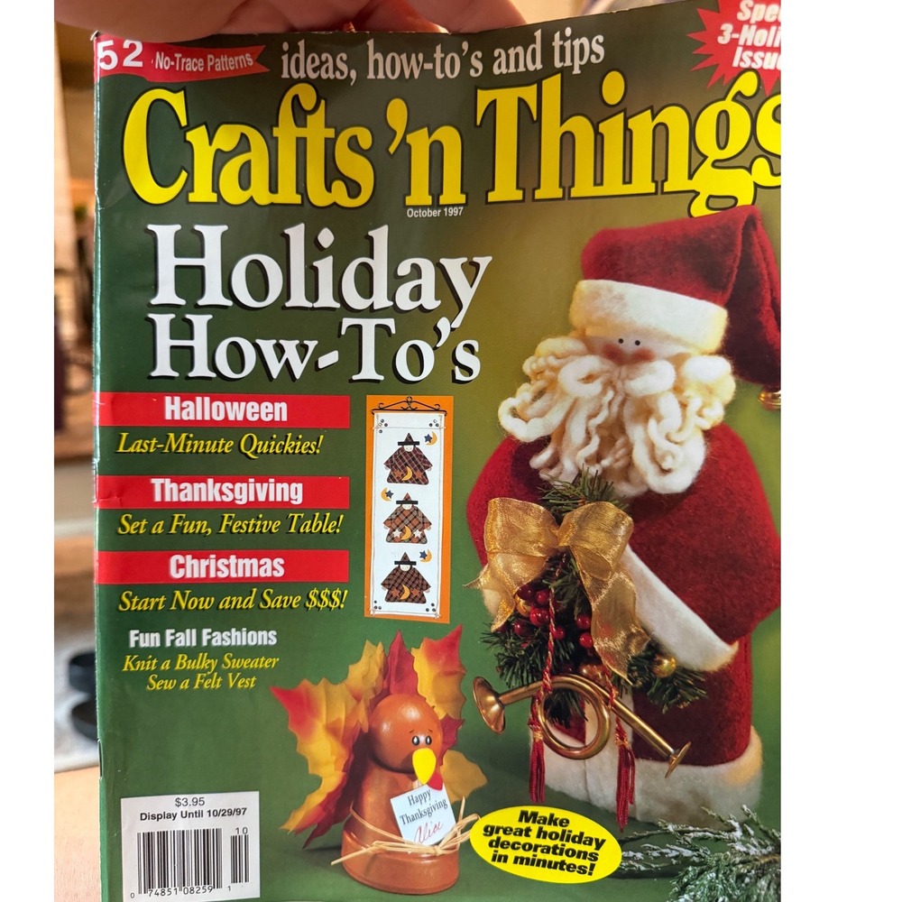 Crafts n Things Magazine October 1997 Holiday How-Tos 52 Patterns Vintage‎ DIY